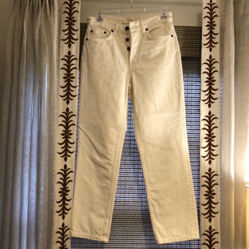the row ecru straight leg jeans